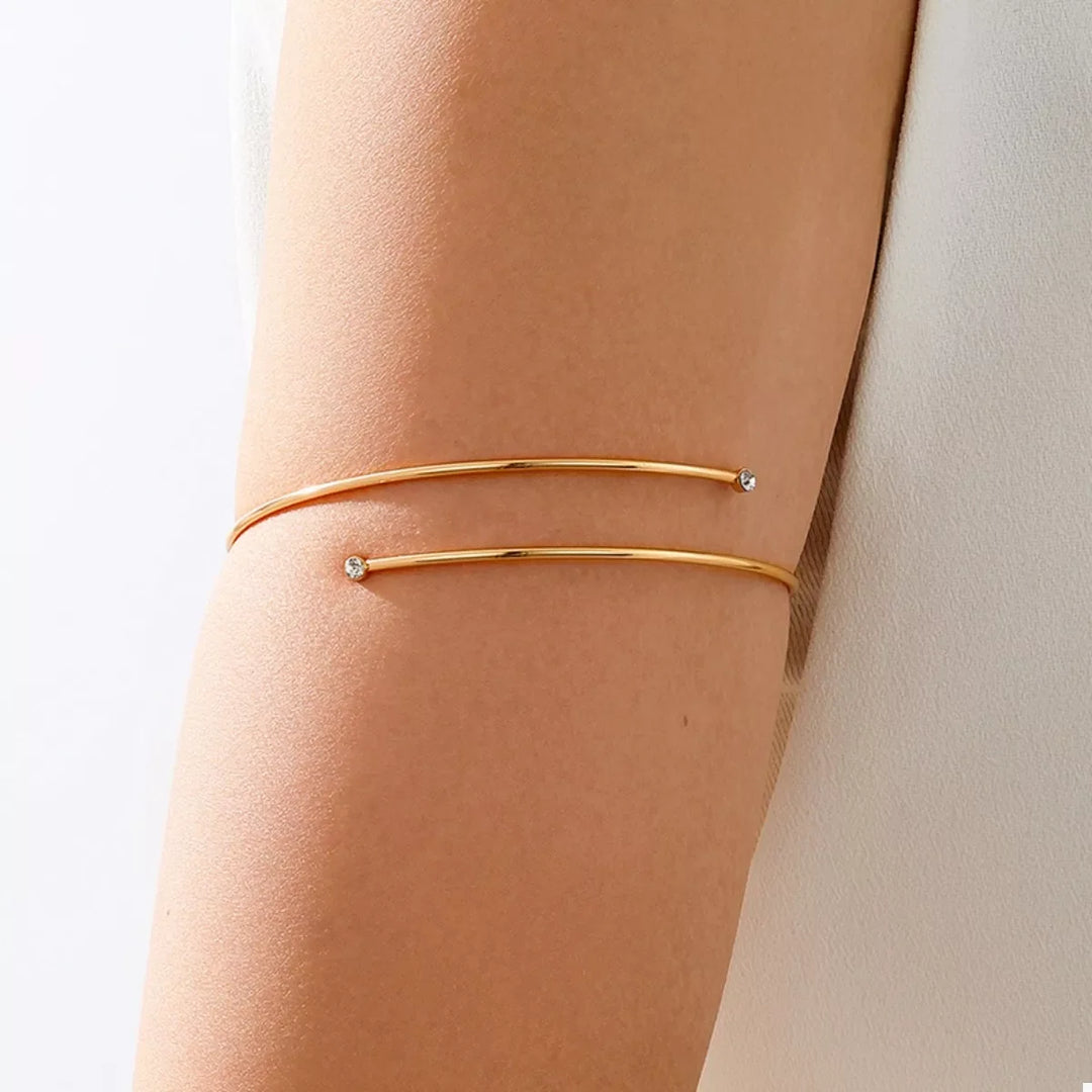 Delicate Gold Wire Upper Arm Bracelet
