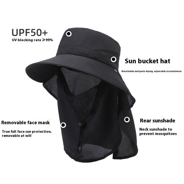 Hat Men's Sun-shade Fisherman Hat Big Brim Sun-proof Fishing Hat