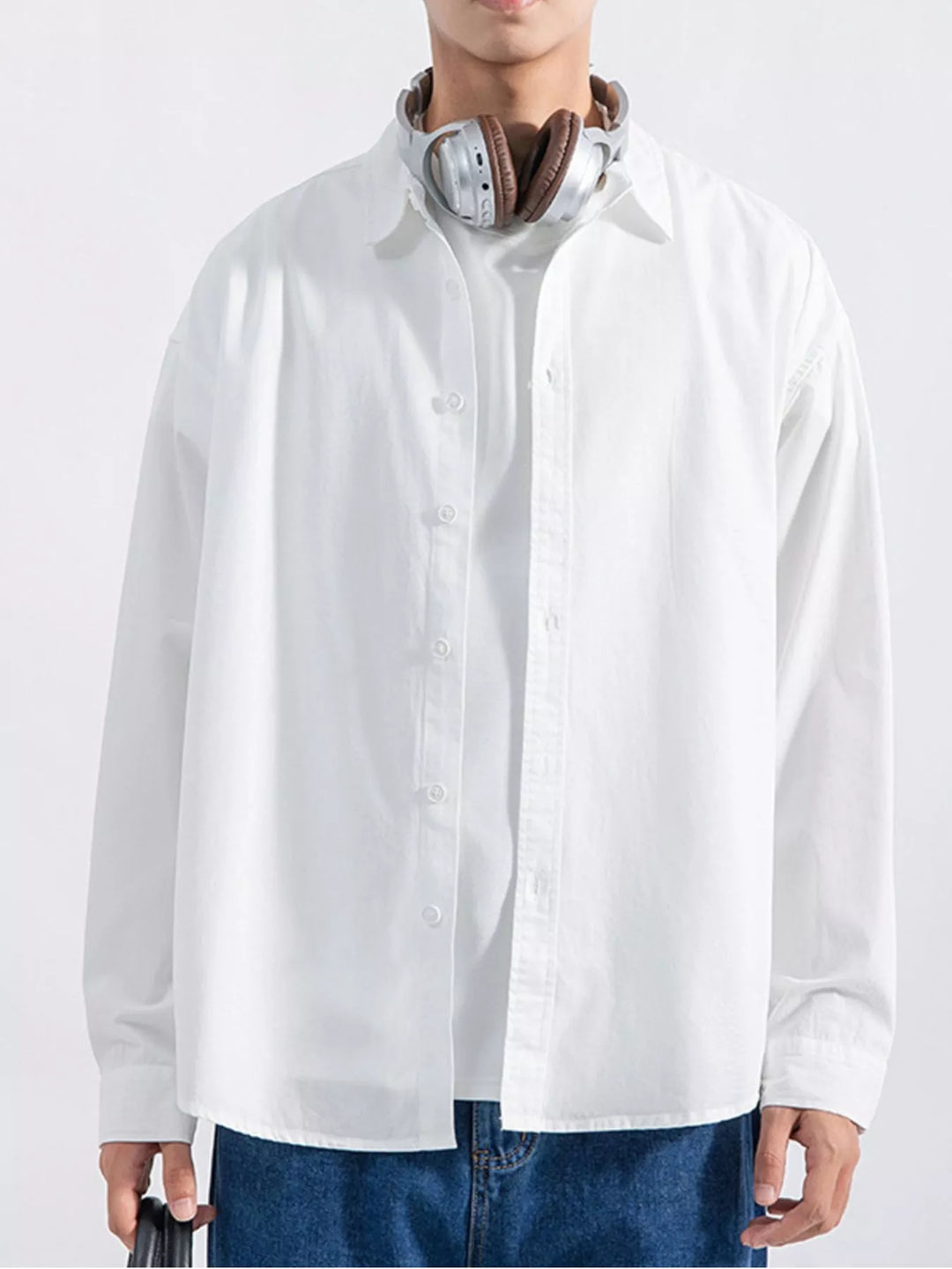 Men's Plus Size Button Up Long Sleeve Shirt