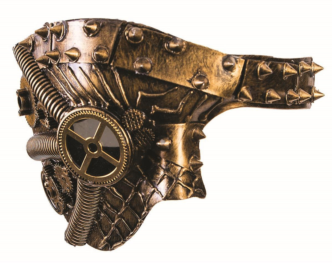 Phantom Steampunk Gold Spiked Venetian Mask