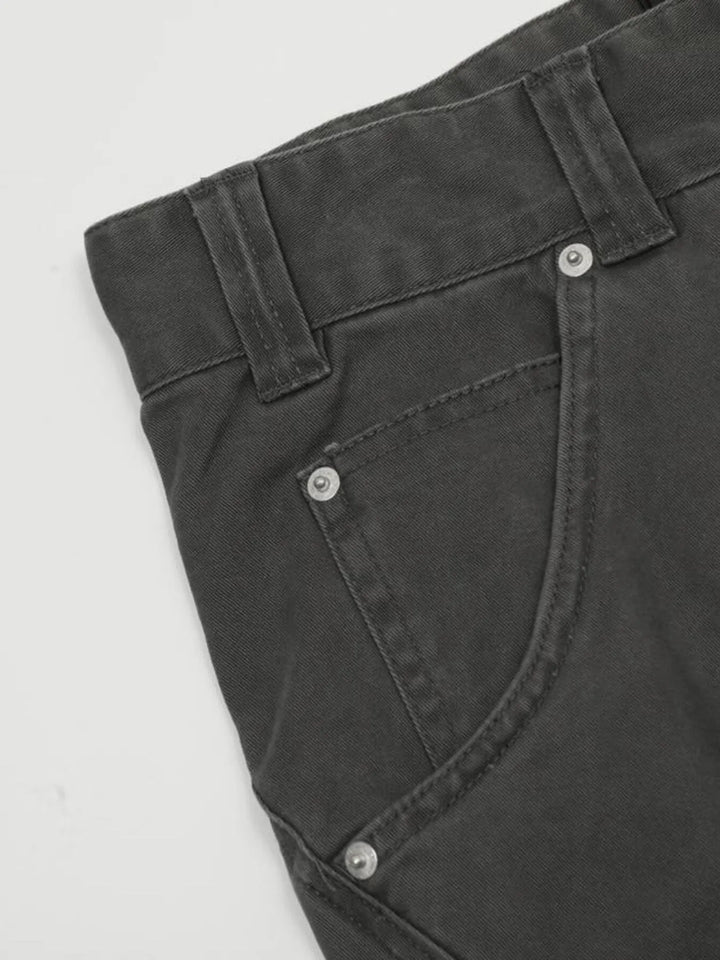 Men's Washed High Waist Flare Pants