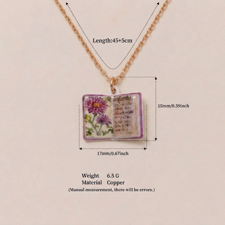 Retro Book Necklace For Women