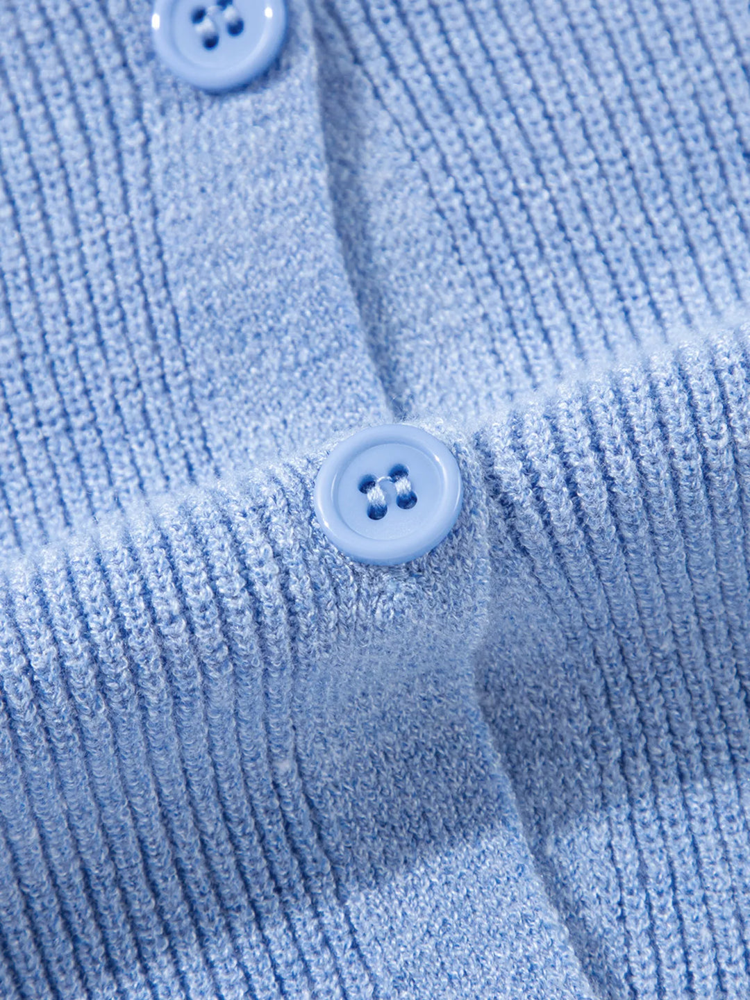 Ribbed Knit Button Front V Neck Cardigan