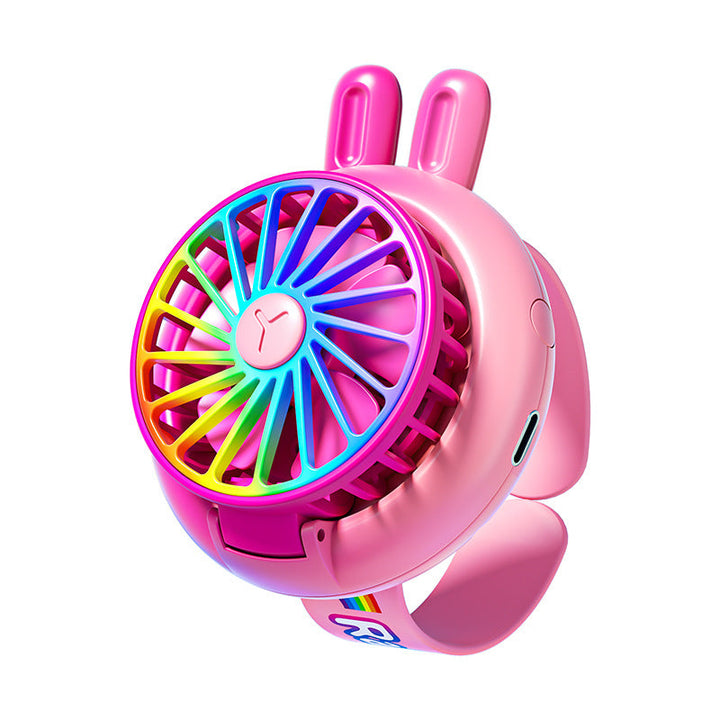 New Summer Mini Watch With A Handy Wrist-mounted Night Light And Rechargeable Small Fan For Kids