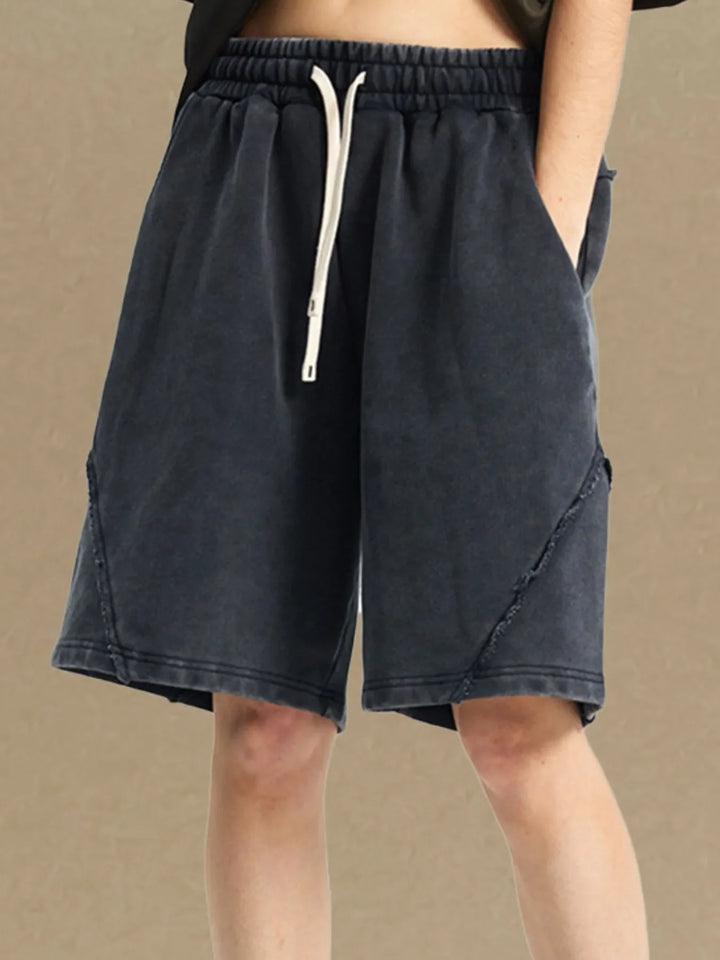 Men's Casual Drawstring Washed Shorts