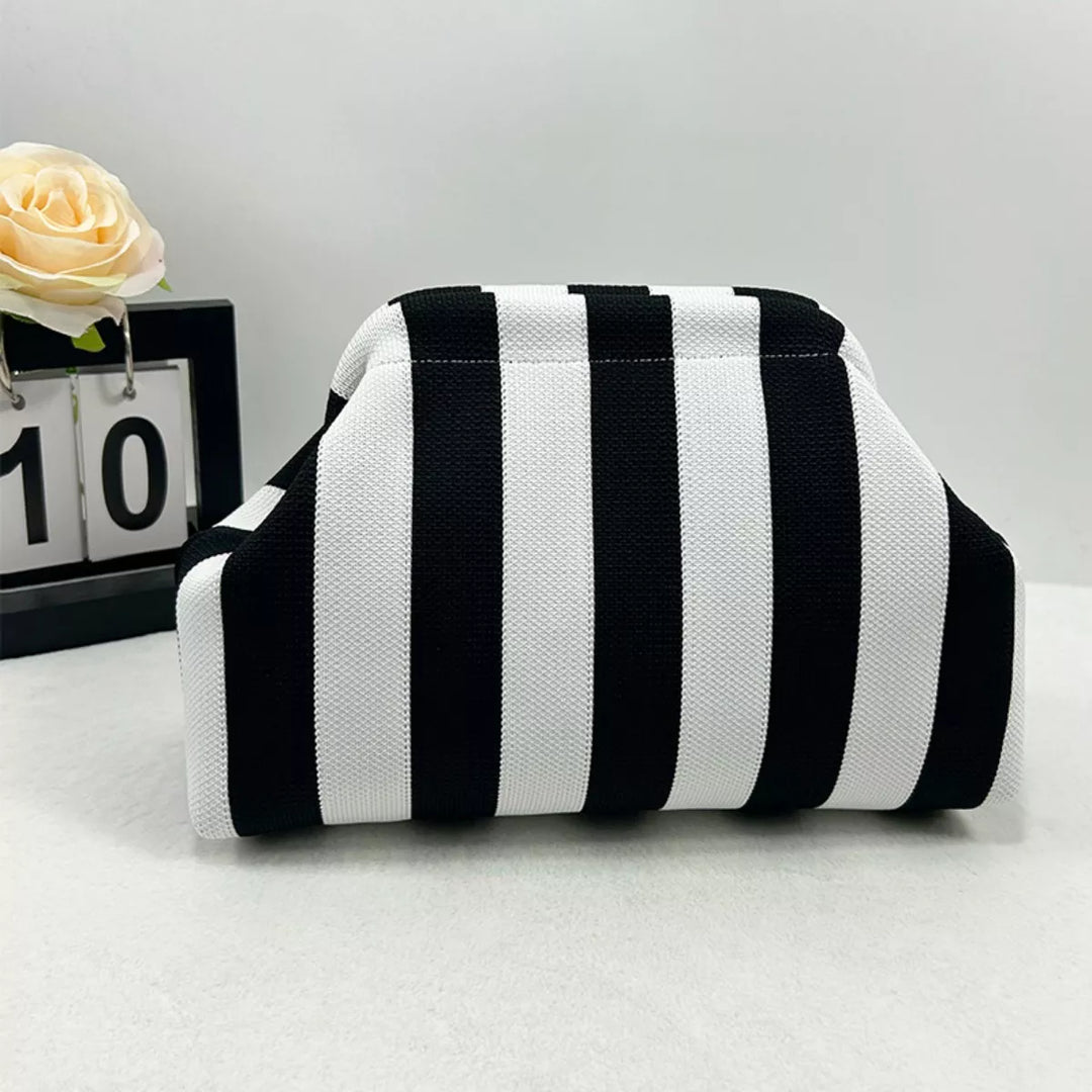 Portable Contrast Knit Clutch