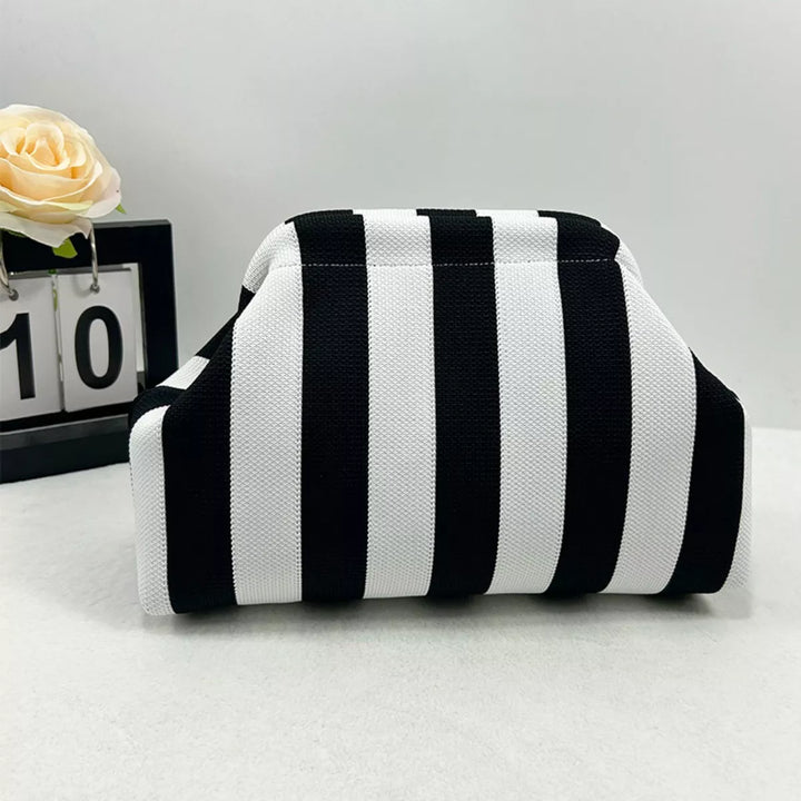 Portable Contrast Knit Clutch