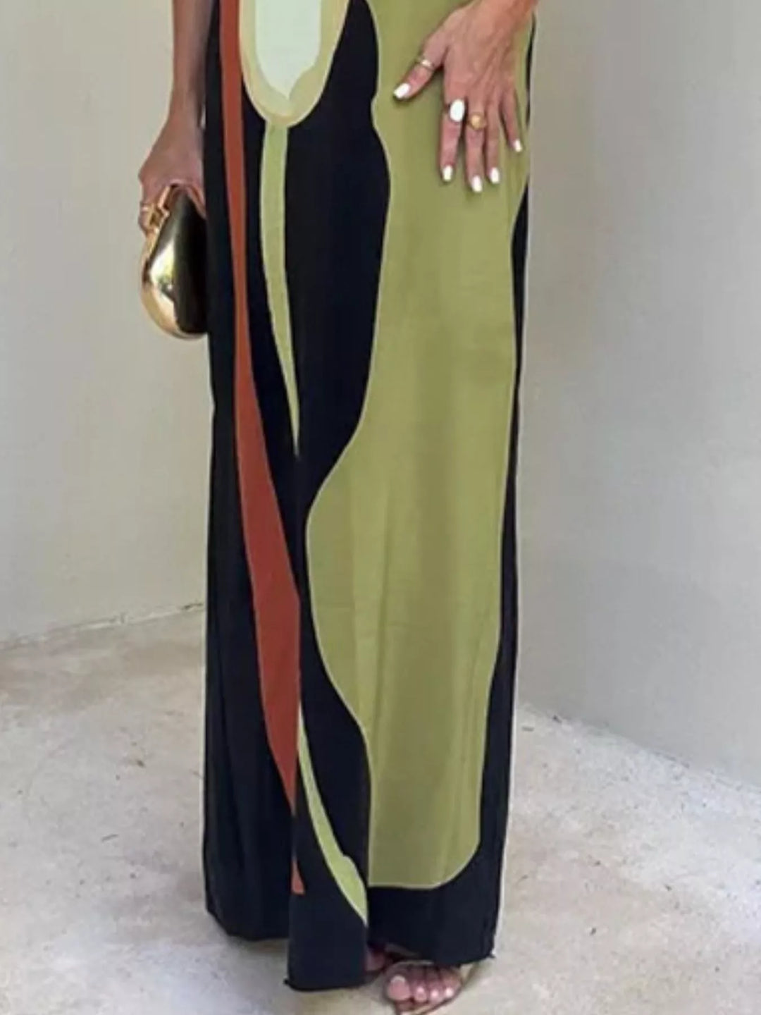 Contrast Strapless Maxi Dress