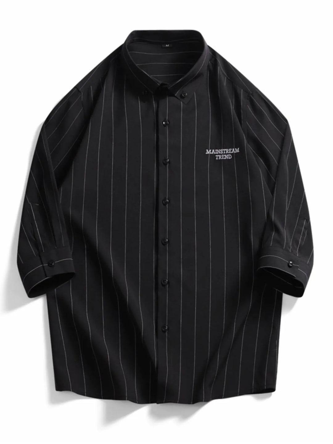 Men's Plus Size Striped Button-Down Casual Shirt