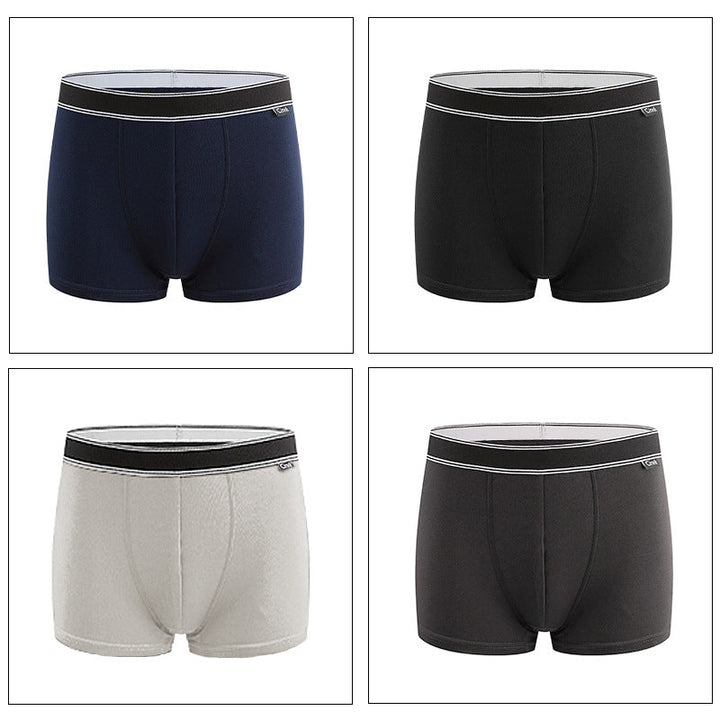 Cotton Mid-rise Boxer Briefs Breathable Men's Underpants