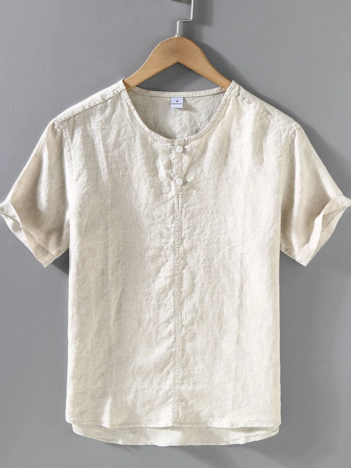 Men's Plus Size Round Neck Short Sleeve Blouse