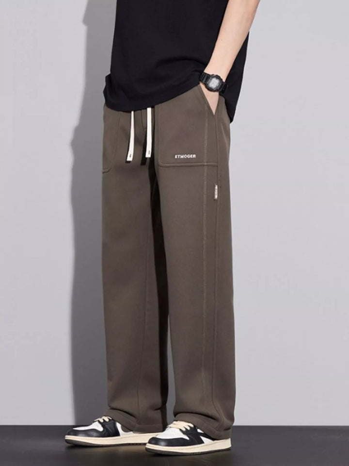 Men's Plus Size Casual Drawstring Wide-Leg Pants