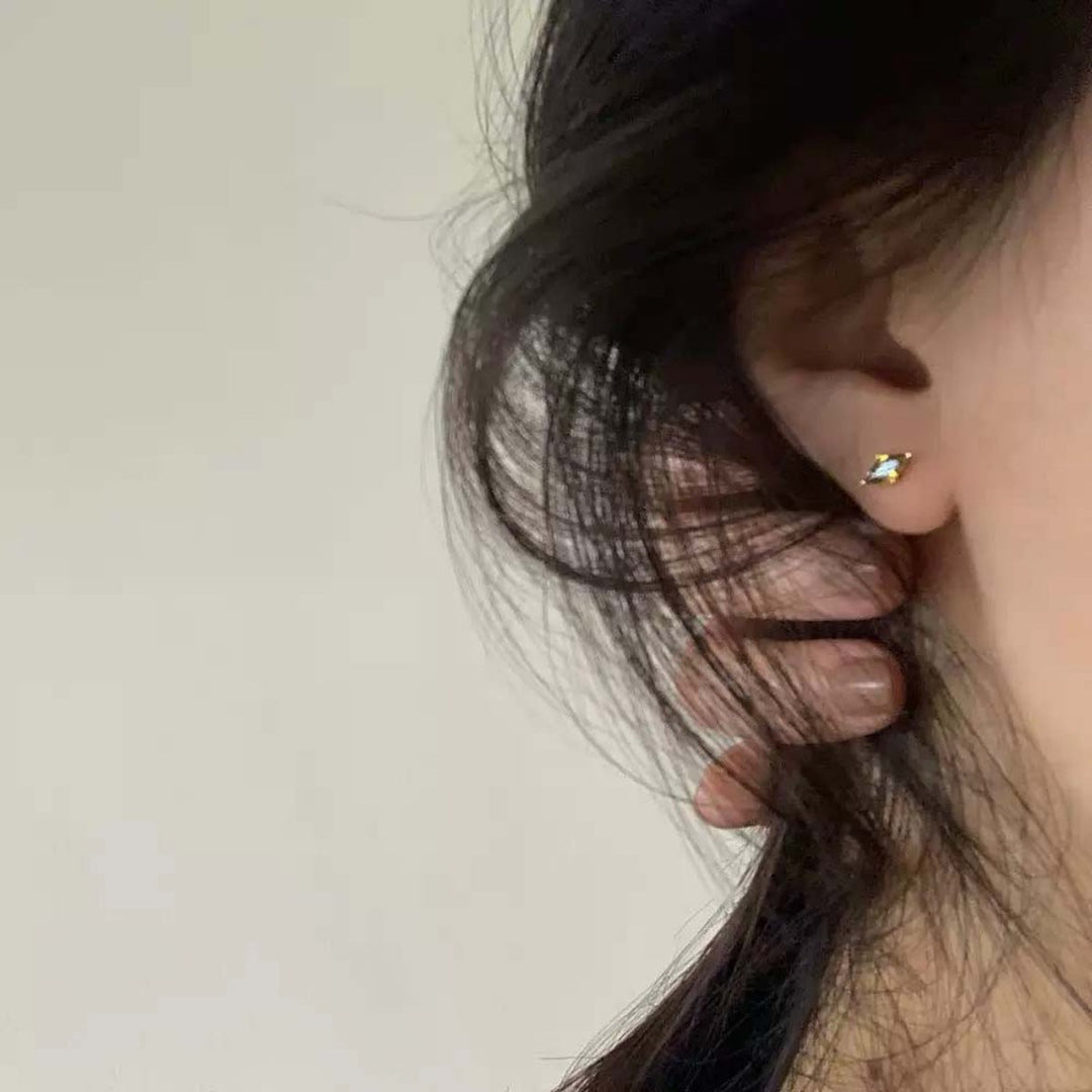 18K Gold-Plated Zircon Geometric Earrings