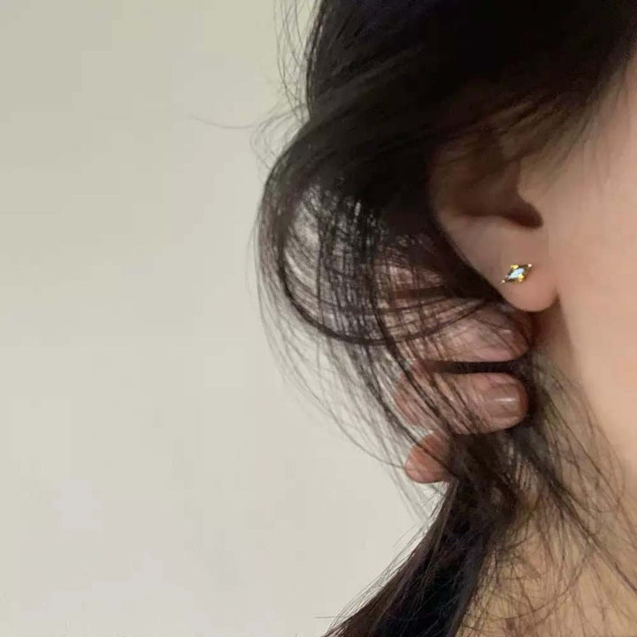 18K Gold-Plated Zircon Geometric Earrings