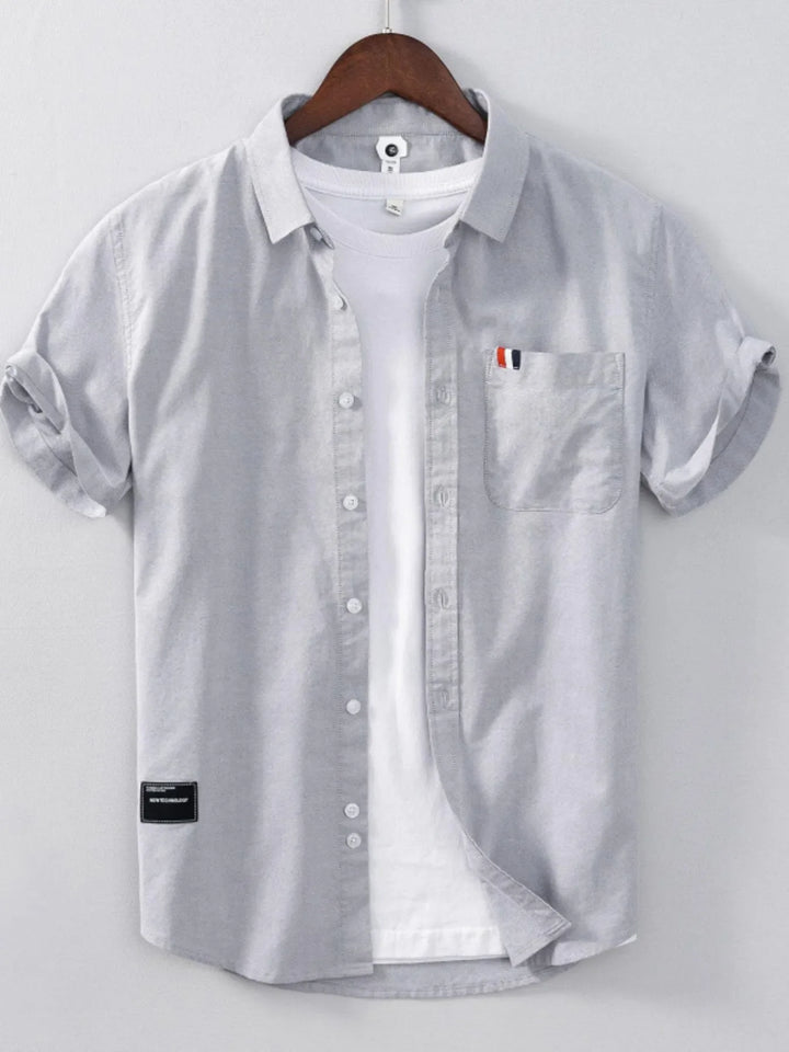Men's Plus Size Short Sleeve Button-Up Shirt