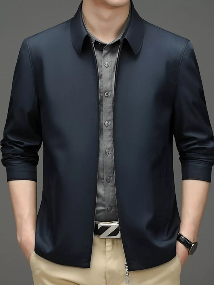 Men's Plus Size Zip Up Long Sleeve Jacket