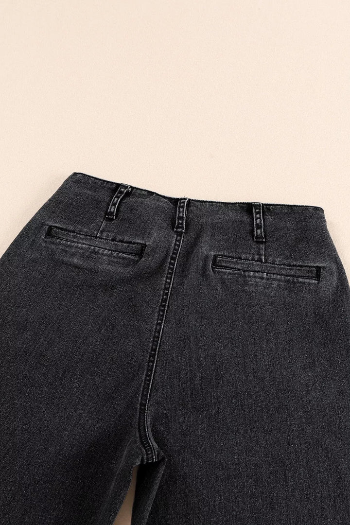 High-Waisted Button-Fly Wide-Leg Jeans