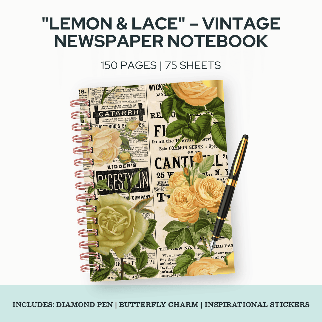 Lemon & Lace Notebook - 8x10"