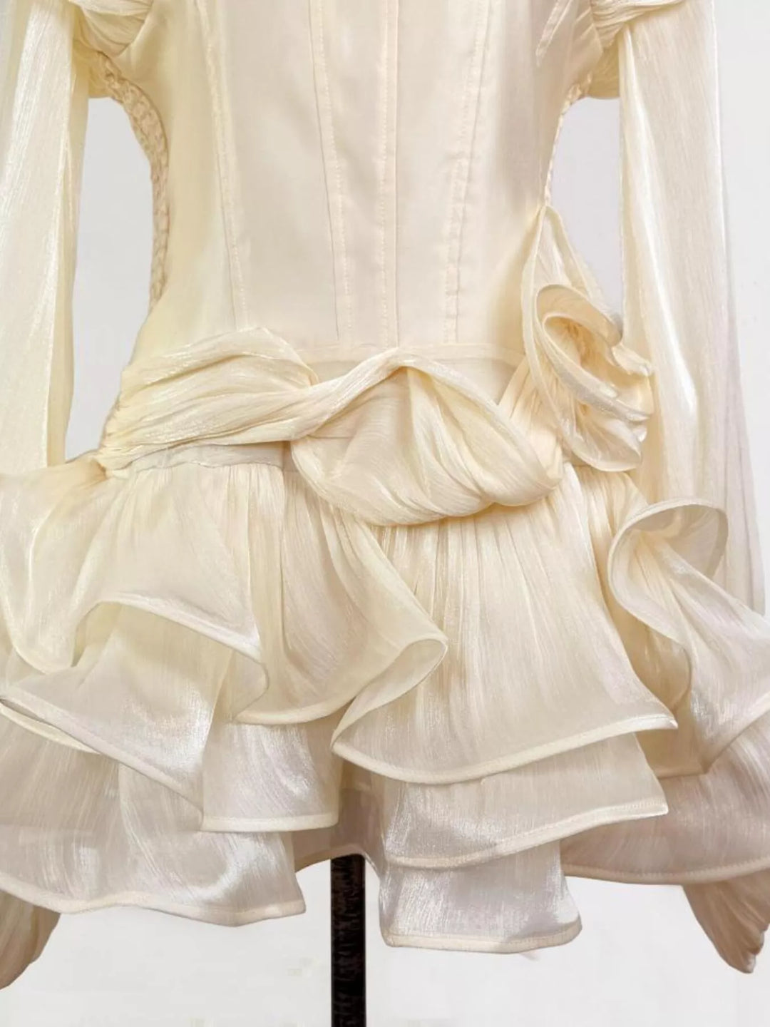 Ruffled Long Sleeve Mini Dress
