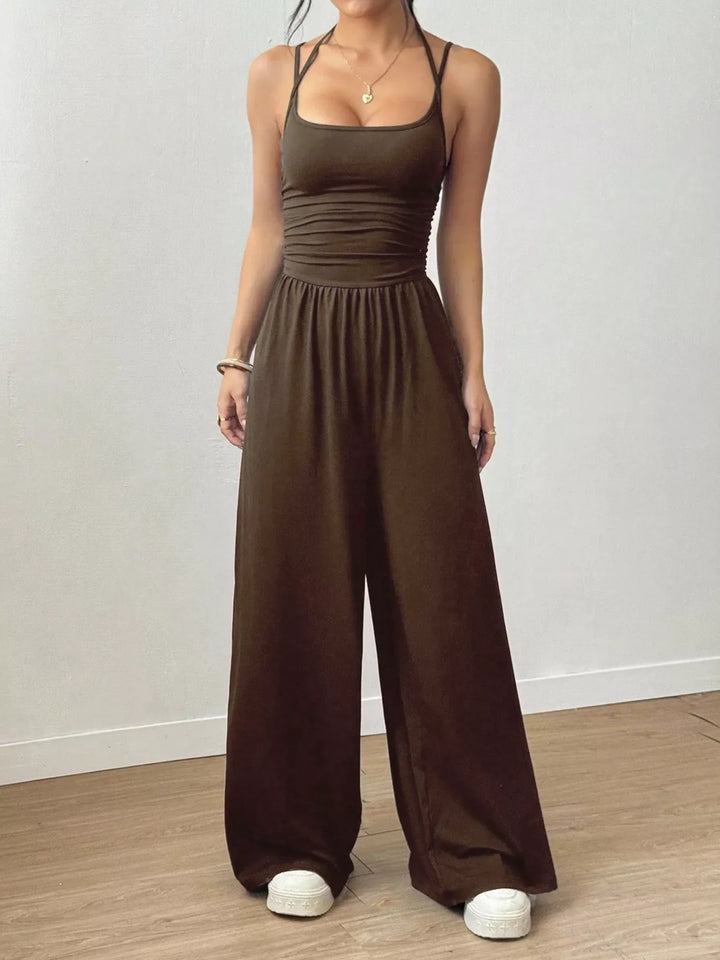 Spaghetti Strap Wide Leg Jumpsuit