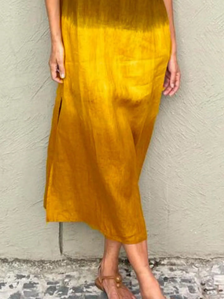 Full Size Sleeveless Gradient Tank Midi Dress Plus Size