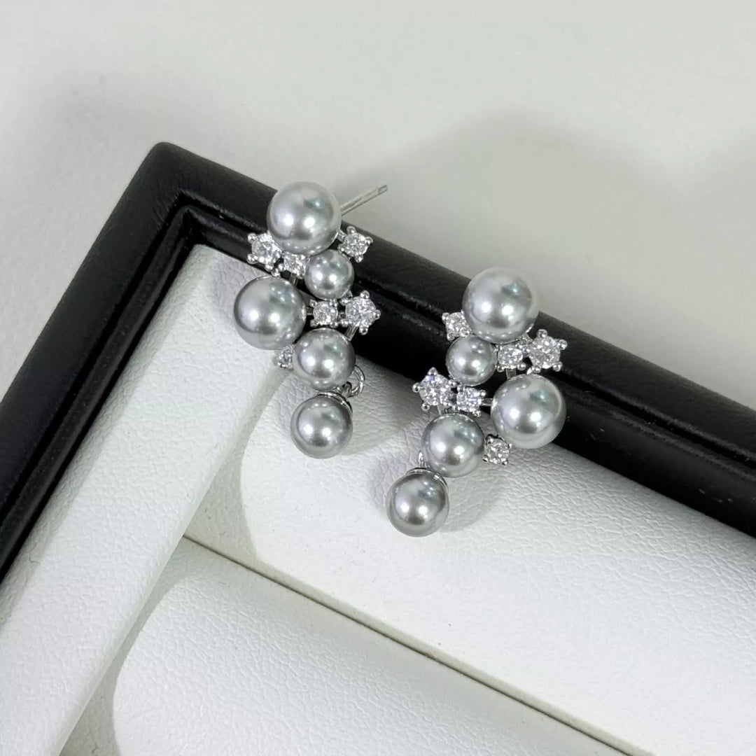 Pearl Cluster Earrings