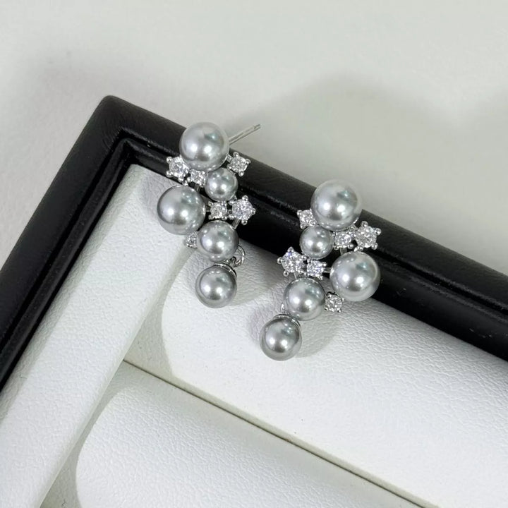 Pearl Cluster Earrings