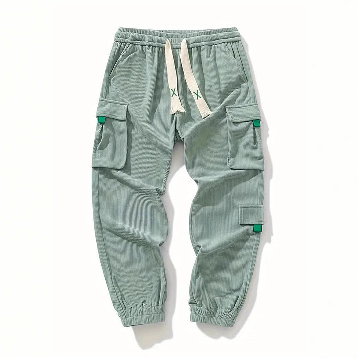 Corduroy Plus Size Mens Work Pants Ankle Tightening Trousers
