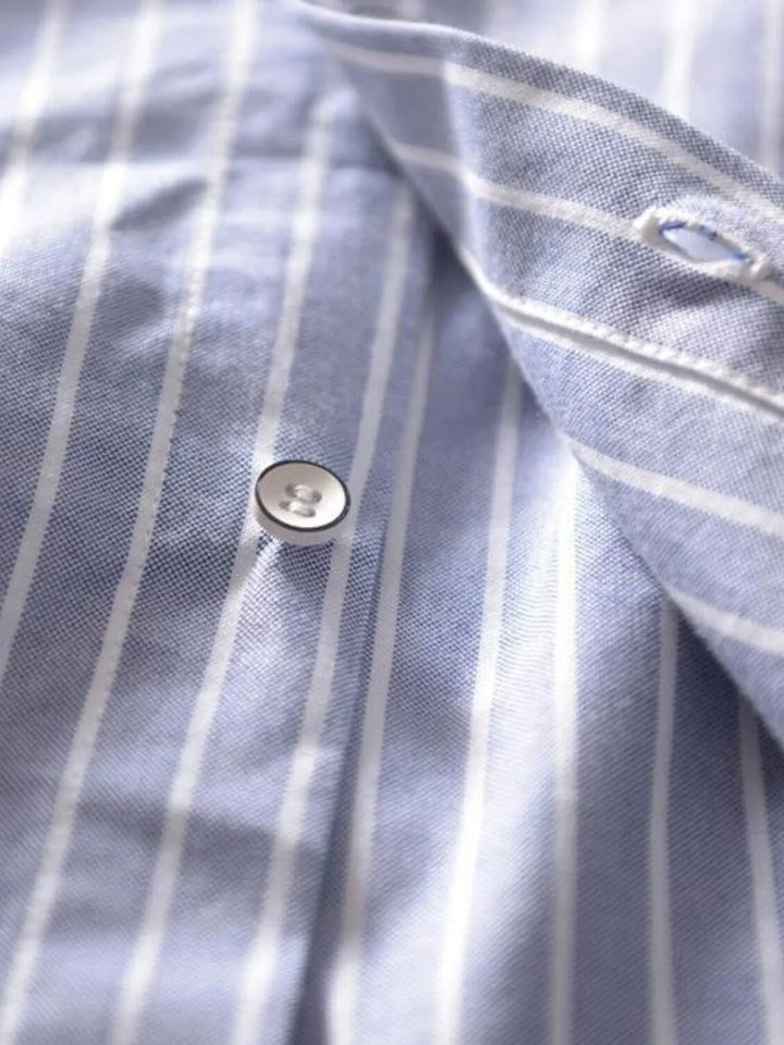 Men's Plus Size Striped Button-Down Shirt