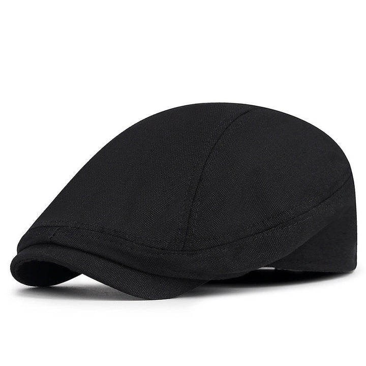 Retro British Canvas Beret Solid Color Minimalist