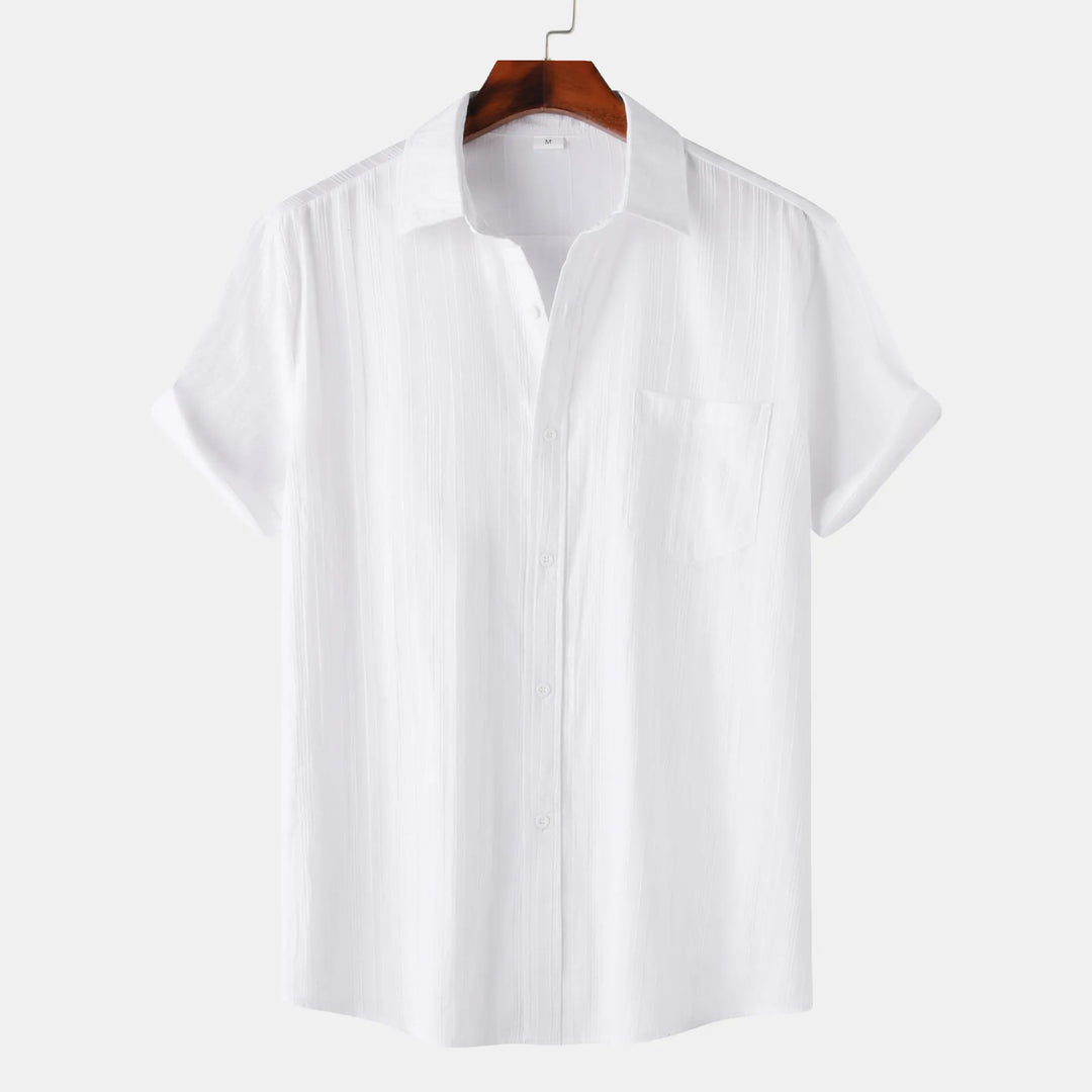 Men's Short Sleeve Button Down Shirt with Chest Pocket