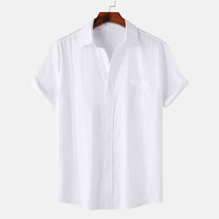 Men's Short Sleeve Button Down Shirt with Chest Pocket