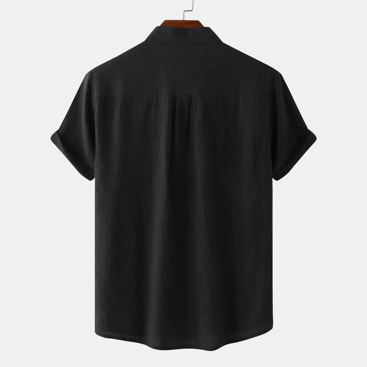 Men's Mandarin Collar Short Sleeve Henley Shirt