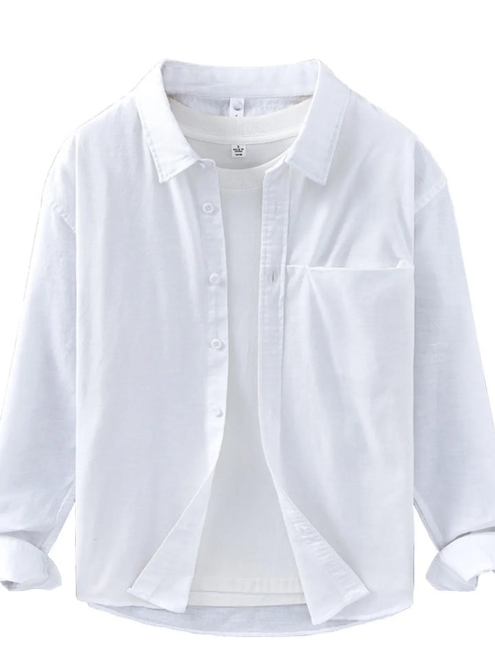 Men's Plus Size Button Up Long Sleeve Shirt