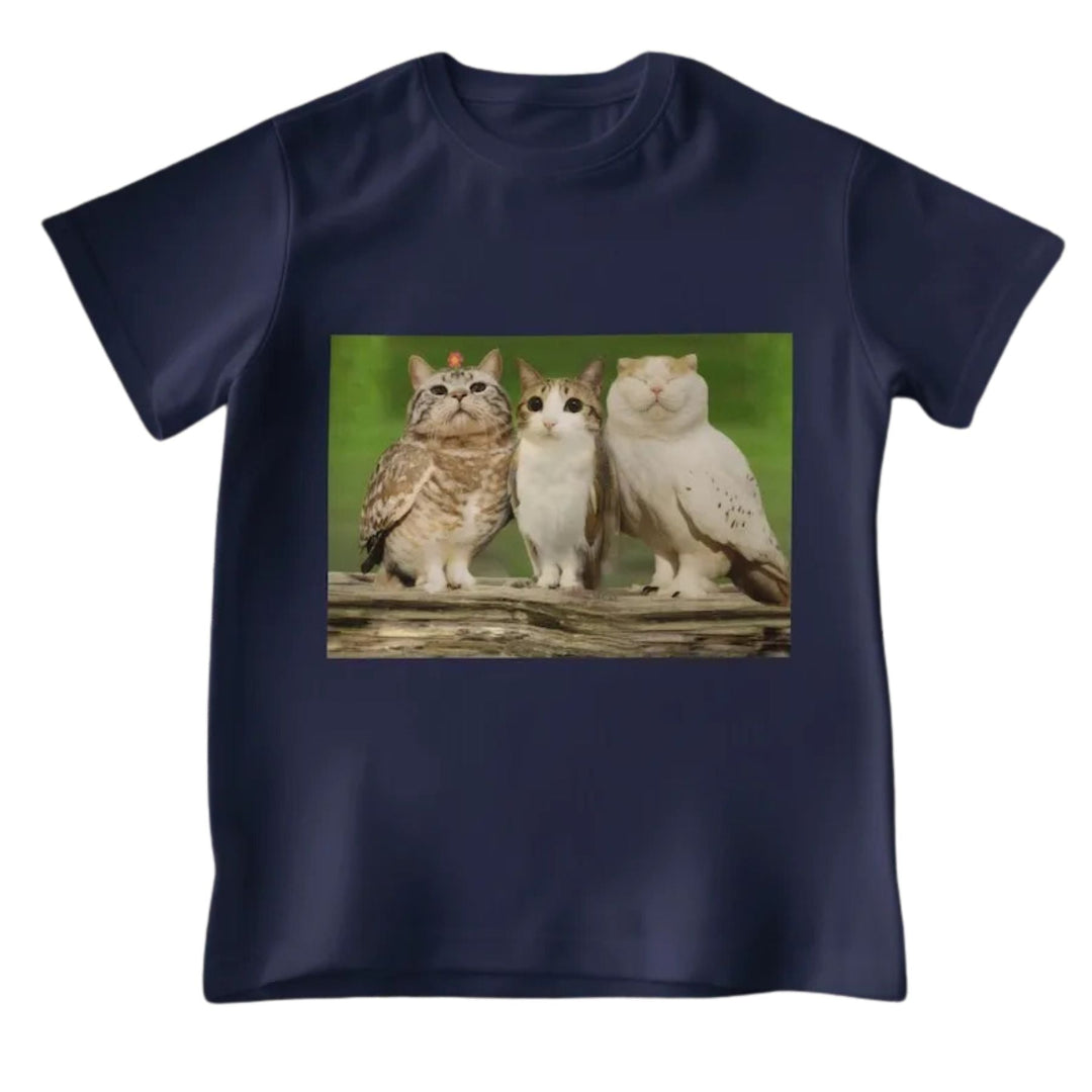 "Meowl with Family" Meme T-shirt - Funny Cat Lover Gift, Unisex Brainrot Tee