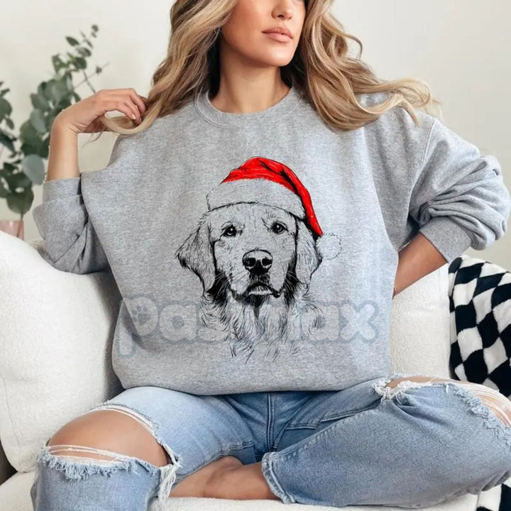 Ash Grey "Santa Paws" Dog Christmas Crewneck – Cozy Pet Lover Holiday Sweatshirt