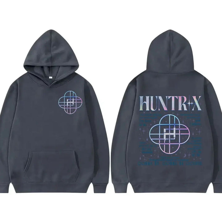 Korean Streetwear Kpop Hoodie – "Demon Hunters" Fan Gift, Unisex Loose Fit Pullover, Trending K-Fashion