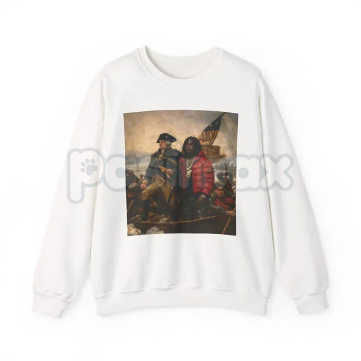 Chief K x Washington Sweatshirt | Crossing the Delaware Football Mashup Crewneck | KC Football History Pullover | Legendary Quarterback Victory Shirt | Patriotic Sports Graphic Jumper | Retro Game Day Apparel
