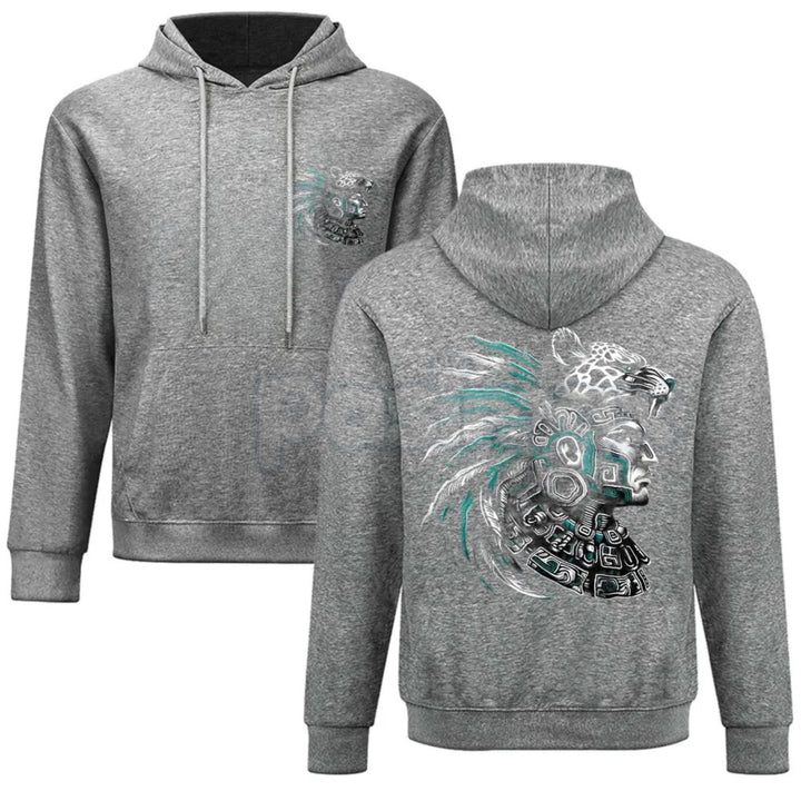 Aztec Art Chicano Graphic Oversized Hoodie – Indigenous Mex Clothes Pullover, Unisex Cultural Streetwear