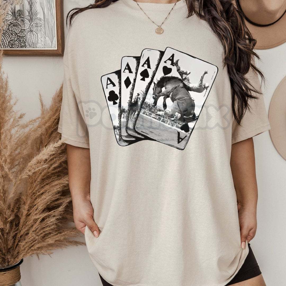 Ace Card Cowboy T-Shirt - Vintage Western Graphic Tee, Gambler Luck Apparel, Unisex Texas Hold'em Shirt