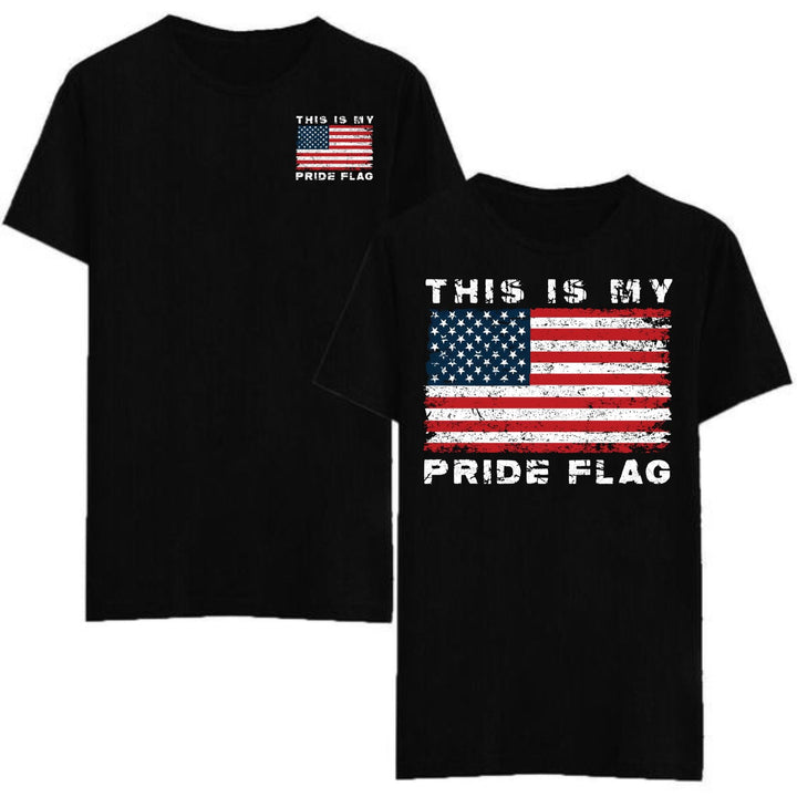 "This is My Pride Flag" T-Shirt - Distressed American Flag Tee for the 4th of July