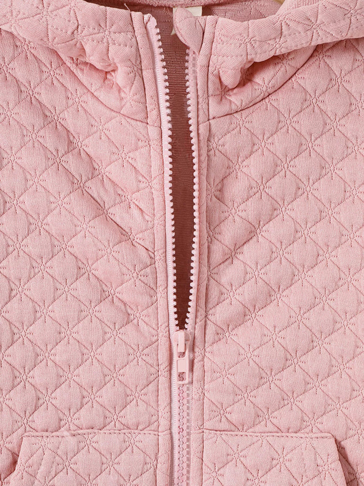 Children's Quilted Zip-Up Hooded Jacket