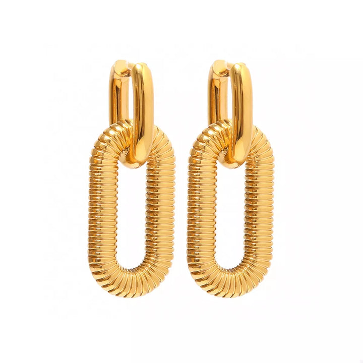 Geometric Link Drop Earrings