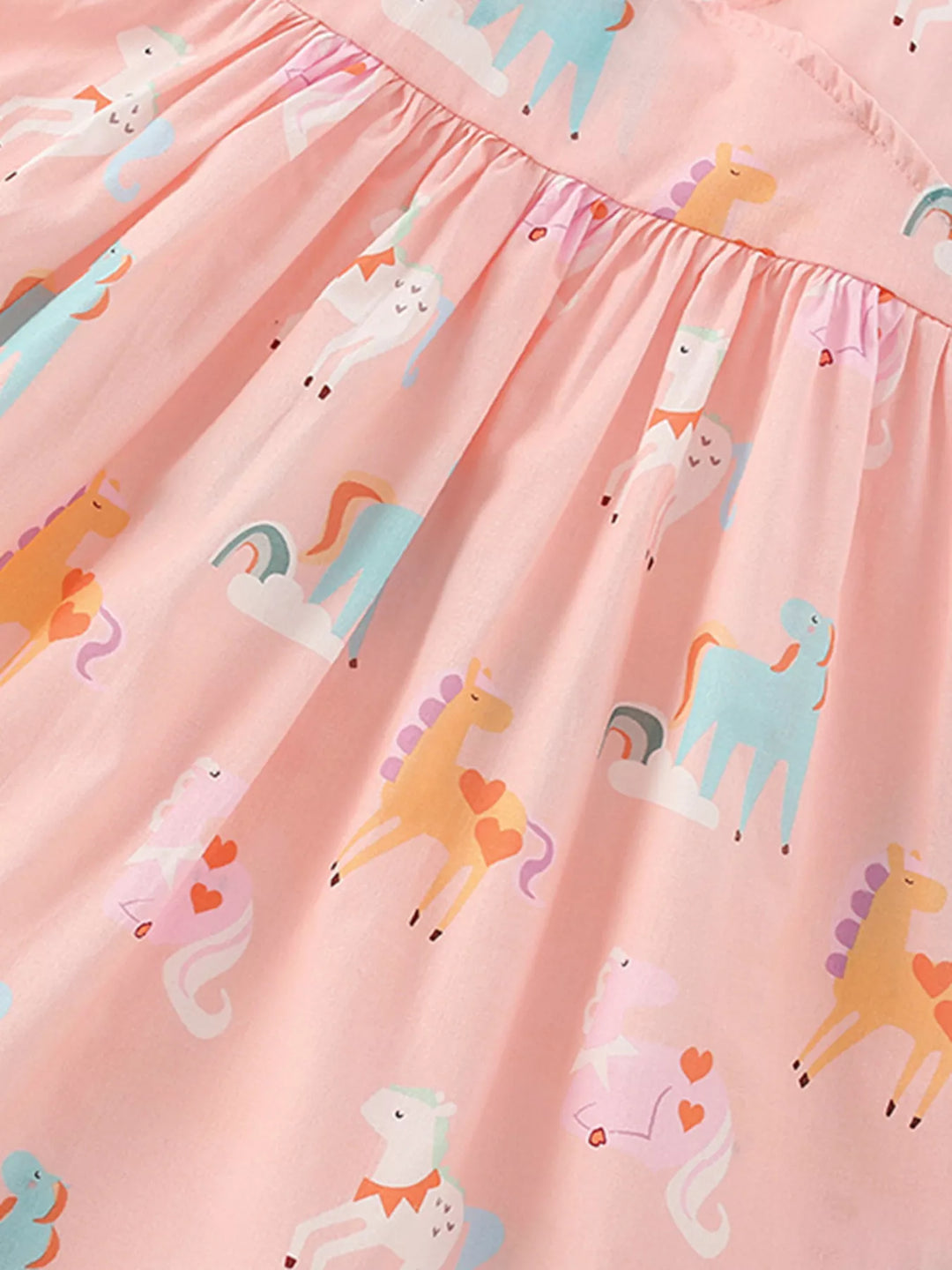 Children's Unicorn Print Flutter Sleeve Dress
