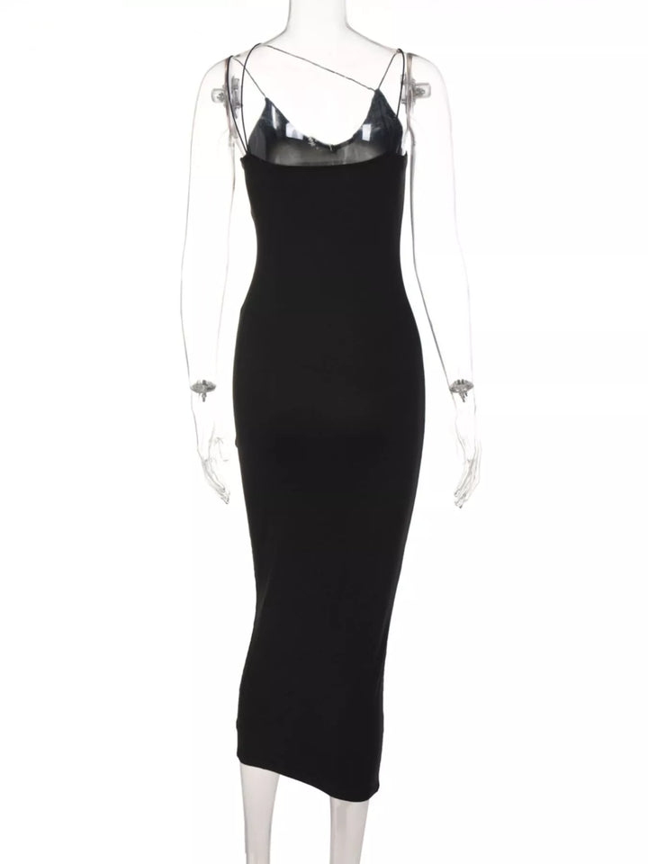Leopard Print Spaghetti Strap Midi Dress