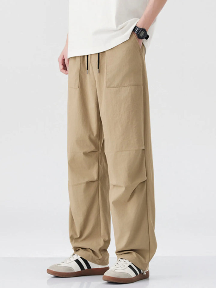 Men's Drawstring Wide Leg Pants