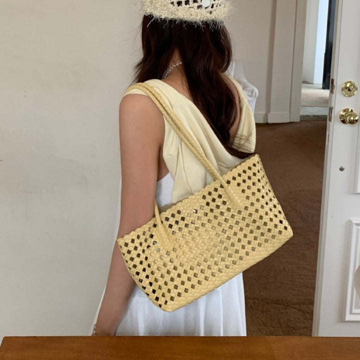 Hollow-out Woven Shoulder Bag For Women