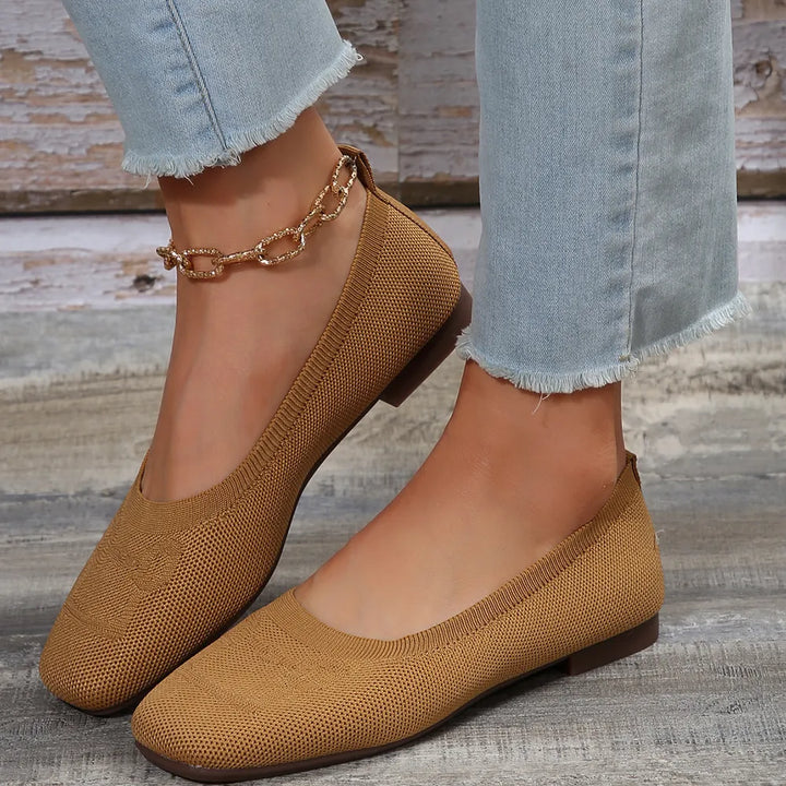 Square Toe Flat Slip-Ons