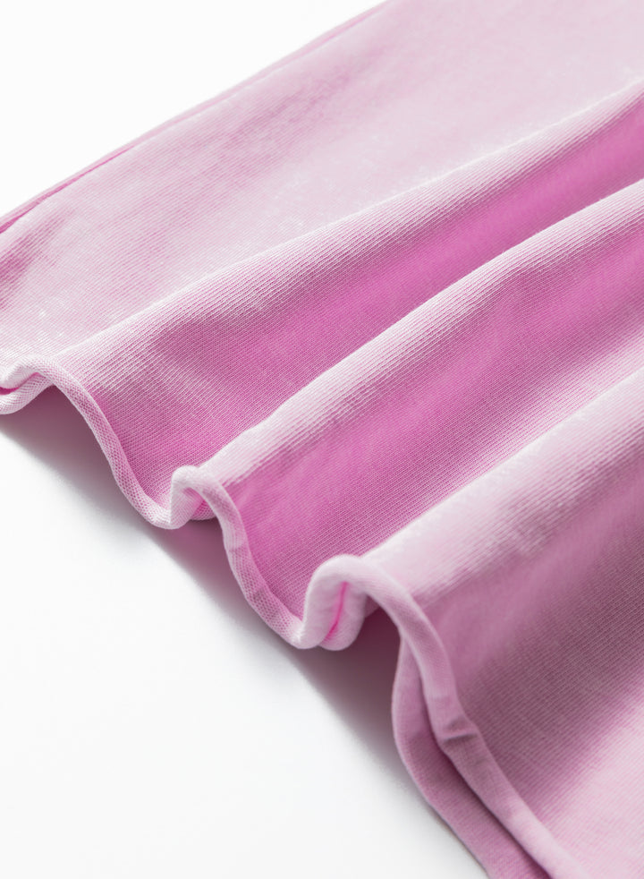 Lavendula Mineral Wash Drop Shoulder Raw Edge Loose Tee