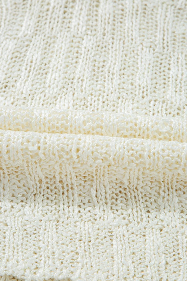 Notched Cap Sleeve Knit Top